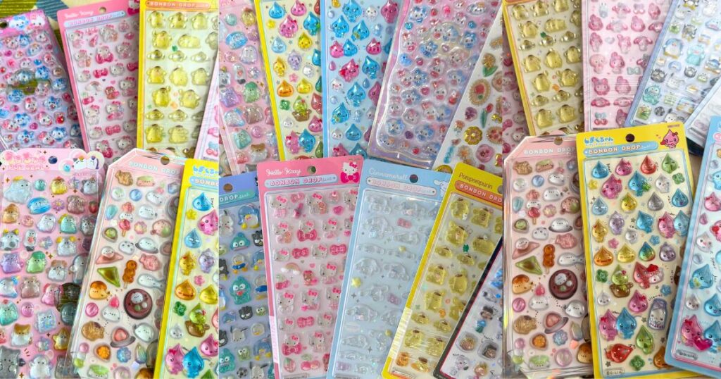 平成女児,平成,シール,シール帳,ぷくぷくシール,タイルシール,ボンボンシール,サンリオ,サンスター,しずくちゃん,スヌーピー,シマエナガ,ロフト,オリンピア